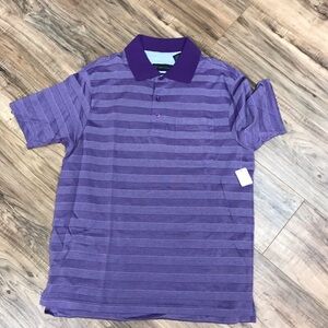 Purple Textured Polo Shirt with Short Sleeves